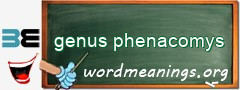 WordMeaning blackboard for genus phenacomys